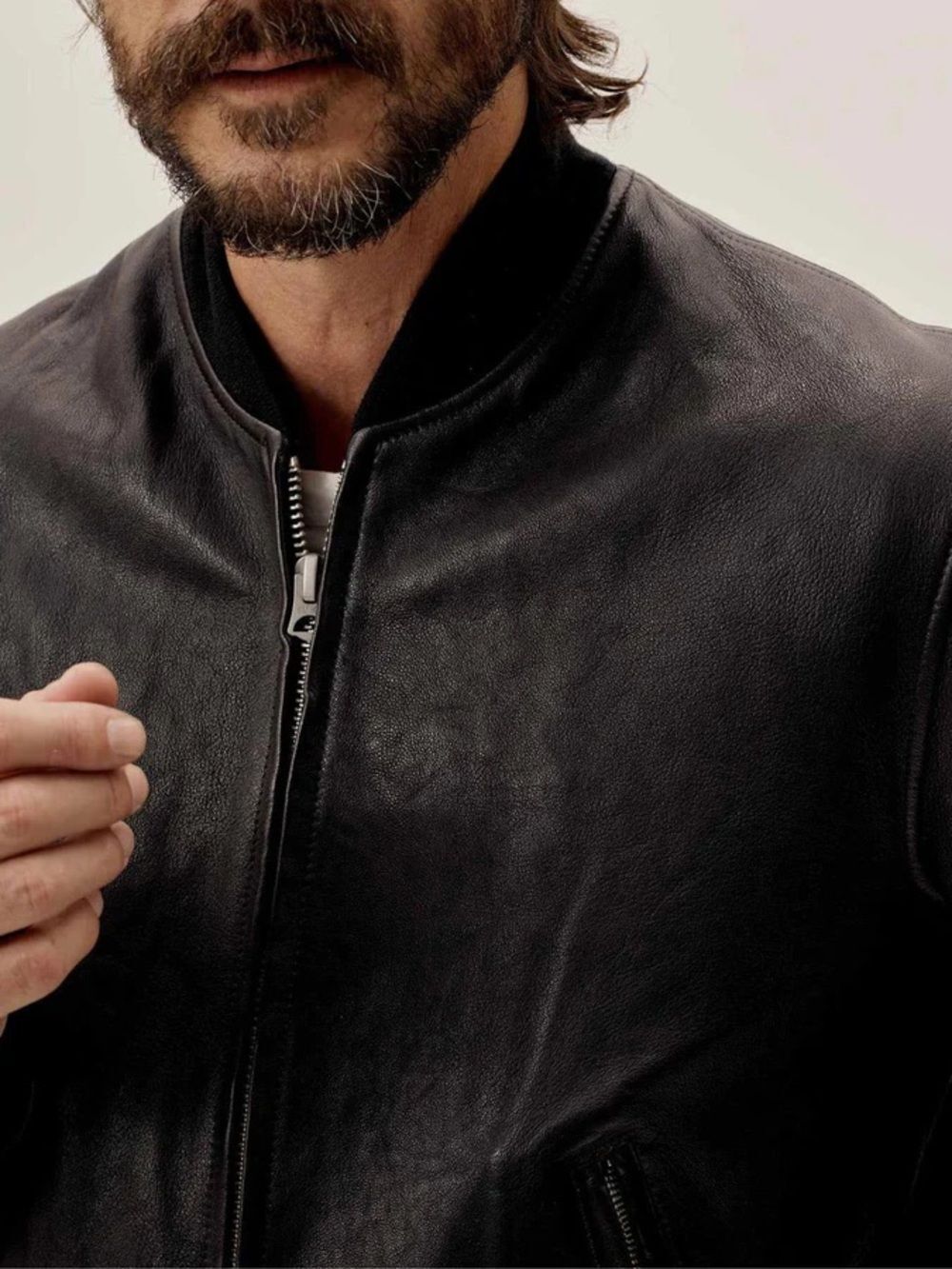 Buck Mason Black Leather Bruiser leather bomber Jacket • XXL - Picture 3 of 6